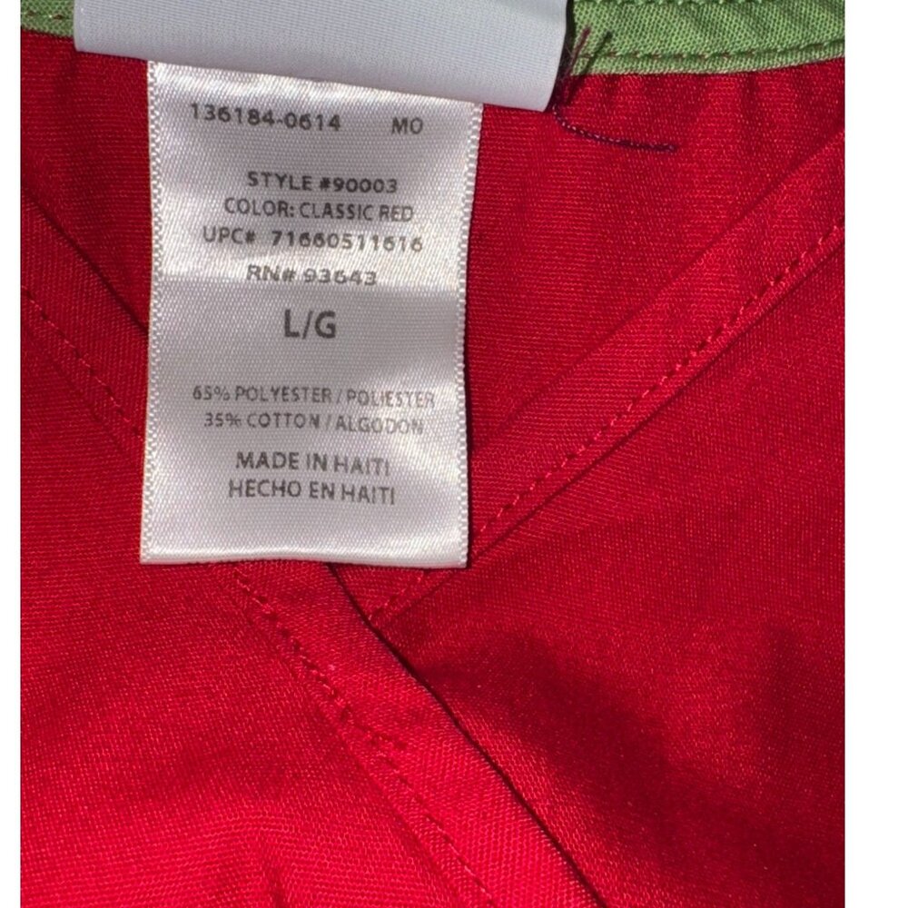 Scrubstar Red Scrub Set L Top & Pants 65% Polyester 35% Cotton Short Sleeve - Picture 5 of 12